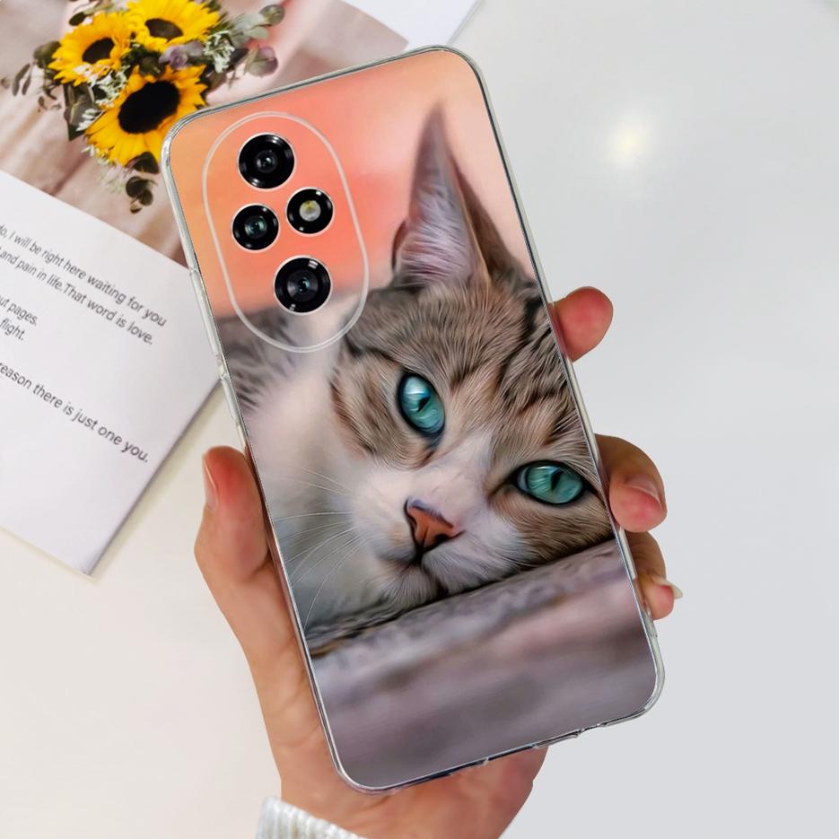 Чехол для Honor 200 Pro ELP-AN00 Милый Кот Расписной Чехол Прозрачный Силиконовый Чехол для Телефона Для Honor 200 Lite Honor200 Pro Мягкий ТПУ Fundas
