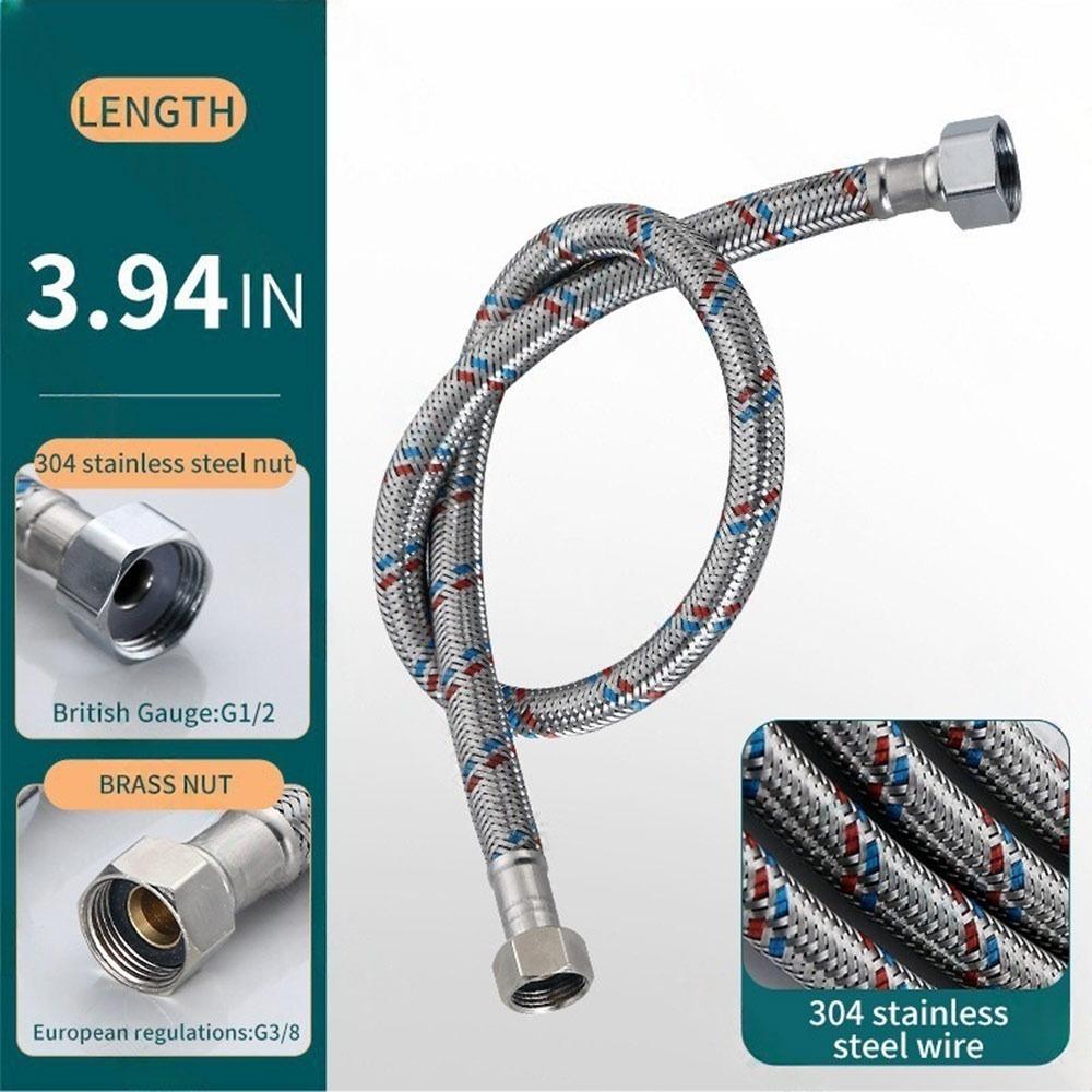 304 Stainless Steel High Pressure Water Supply Tube Dual Head Tube Faucet Connector