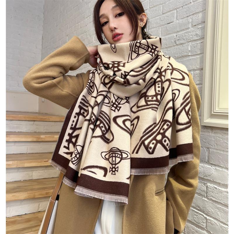 Shawl Thickened Warm Scarf Women's Winter Versatile Premium Neck Protection Scarf Dual-purpose Star Walk