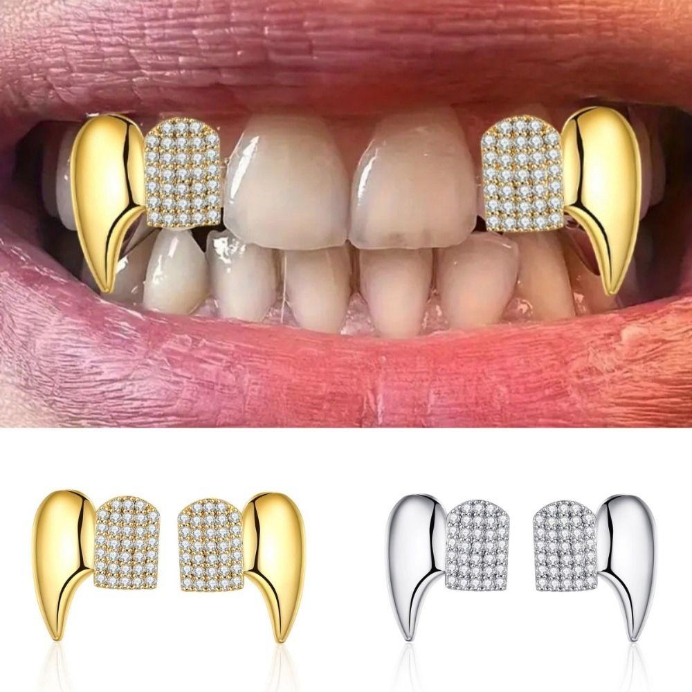 Copper Teeth Grillz Caps Anti Slip Teeth Jewelry Fashion Halloween Fashion Dental Set Cosplay