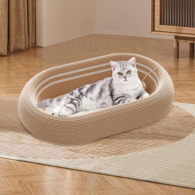 Кровать для кошек Овальная Когтеточка для кошек Обучающие игрушки Сизаль Точилка для когтей Игра Игрушка для котят Интерактивная игрушка с