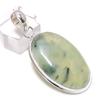 Natural Prehnite Gemstone Handmade 925 Sterling Silver Gift Pendant 2.01" O3f07