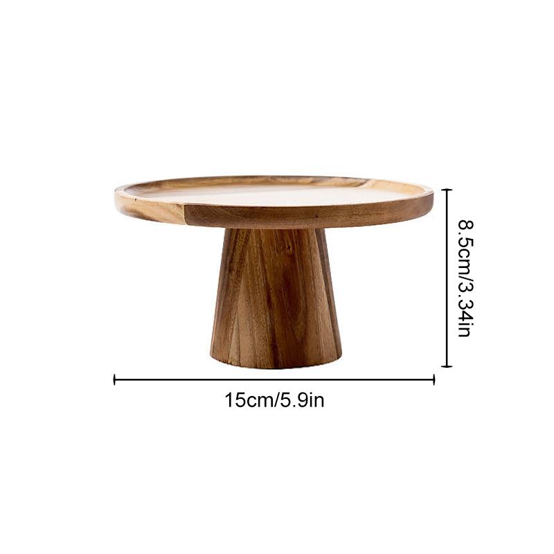 Wooden Storage Tray Tall Footed Desktop Tabletop Fruit Desserts Photography Props Multipurpose