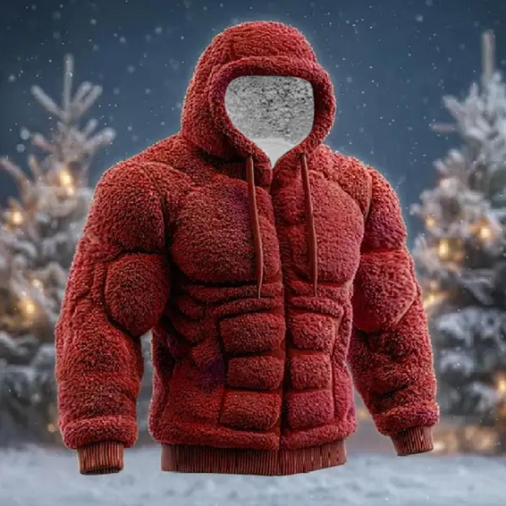 Мужской рождественский мускулистый уродливый принт, повседневный спортивный худи с длинным рукавом