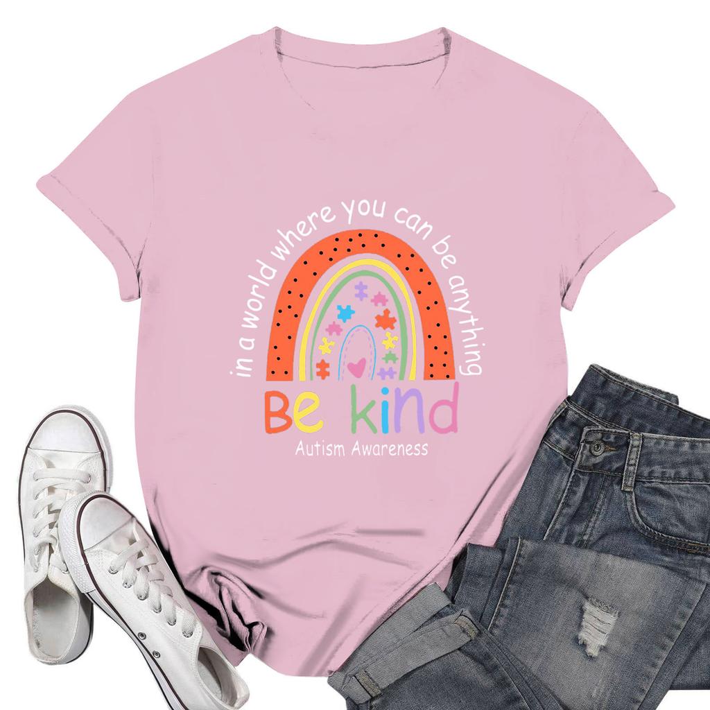 Женская повседневная футболка с принтом, пуловер с круглым вырезом, топ с короткими рукавами