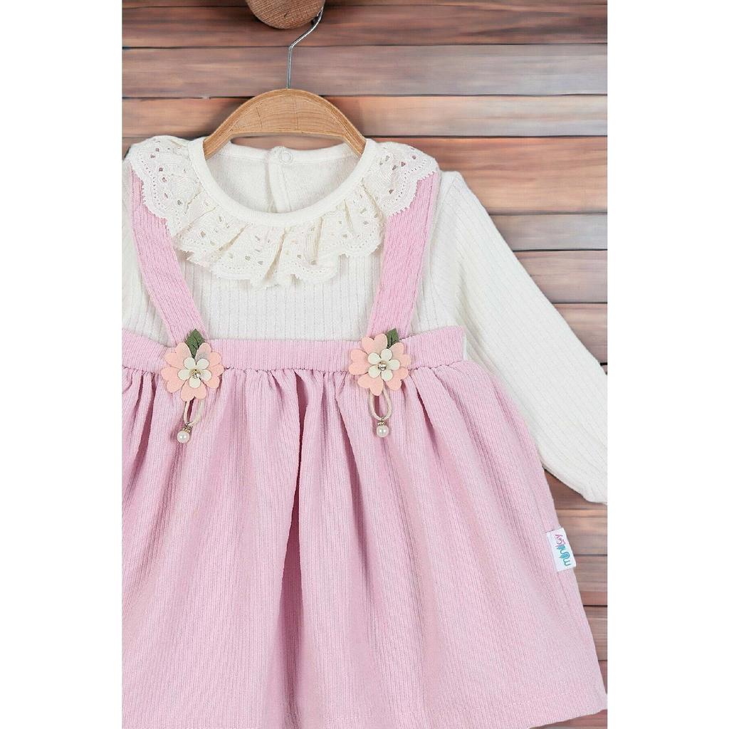 Сезонное платье с кружевным воротником и текстурой для маленьких девочек, платье на день рождения и для особых случаев