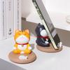 Cute Animal Resin Ornaments Cat Dog Phone Holder Support Home Office Desktop Decor Aromatherapy Stick Holder