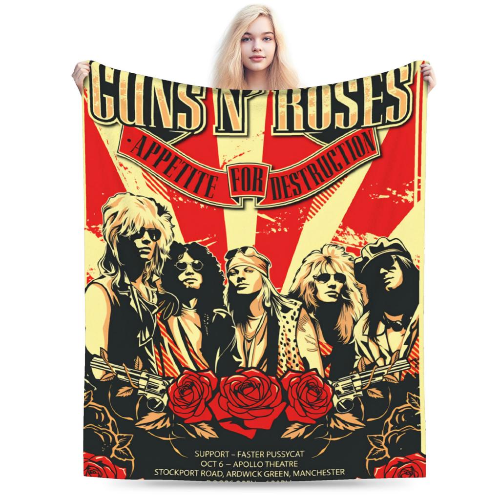 Guns N Roses Рок-группа Теплое Мягкое Одеяло Девочка Мальчик Плюшевое Плед Новинка Диван Кресло Фланелевое Покрывало Покрывало для Диван-кровати