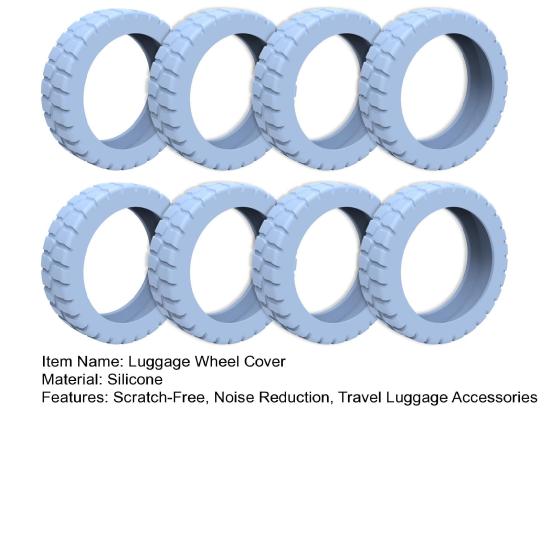 8Pcs Silicone Luggage Wheel Cover Scratch-Free Noise Reduction 8-Spinner Wheel Carry-on Suitcase Caster Protector Cover Travel Luggage Accessories