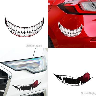 Темные зубы личности светоотражающие наклейки на шлемы для мотоциклов, автомобилей и многого другого (П159)