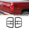 Black Rear Tail Light Lamp Guards Decor Cover Trim For Chevy Silverado 2014-2018