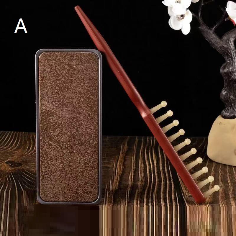 Деревянная расческа с длинной ручкой и широкими зубьями для завивки волос и укладки волнами. Профессиональный салонный инструмент для черных волос и париков.