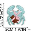 2025 New Patches 10 Pcs Blue Seashell Crab Embroidered Patches Iron On Clothing Hat Bag Shoe Repair Phone Gift Box Decor DIY