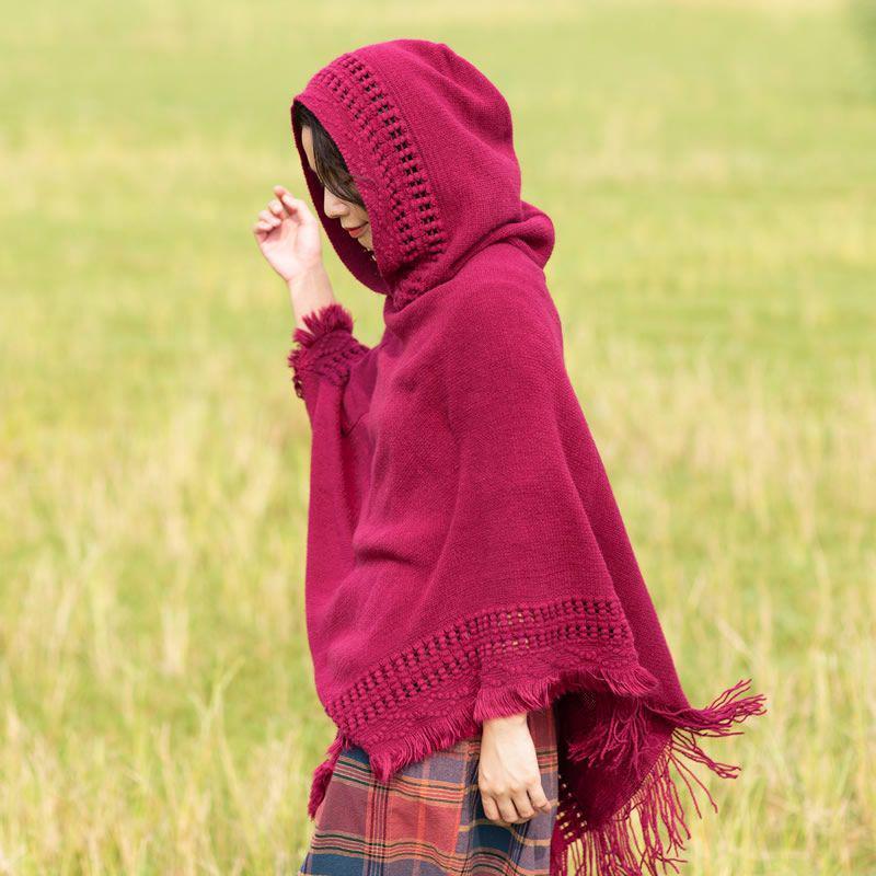 SHANGY2023 Однотонный женский модный шаль-накидка с капюшоном