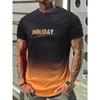 Letters Men's T-shirt 3D Printed Tees Male Simple Gradient Fashion Trend Short Sleeve T Shirts Casual Summer Clothing