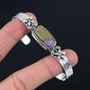 925 Silver Radiant Natural Purpurite Wife Flower Anniversary New Bangle Bracelet