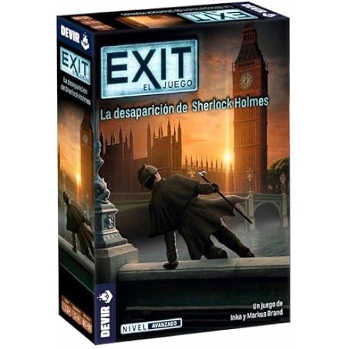 Devir Exit : La disparition de Sherlock Holmes, jeu de société en espagnol, jeu de société avec amis, Escape Room, jeux de mystère,