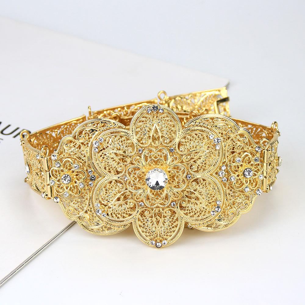 Винтажный металлический пояс для женщин, платье невесты, пояс с цветочной цепочкой на талии, пояс с кристаллами, регулируемая длина