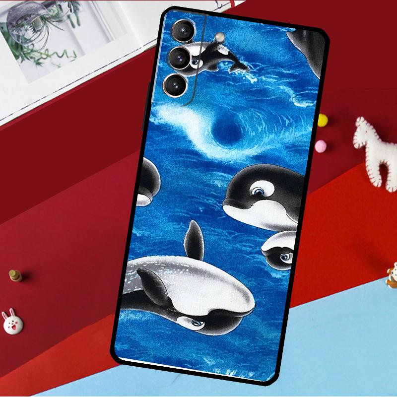 Whale Fish Wave Sea Funda For Samsung Galaxy S26 S25 S24 S22 S23 Ultra Plus S20 S21 FE S9 S10 S25 FE Phone Case