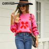 Autumn and Winter Women's Printed Sweater Pullover Flower Plus Size Sweater