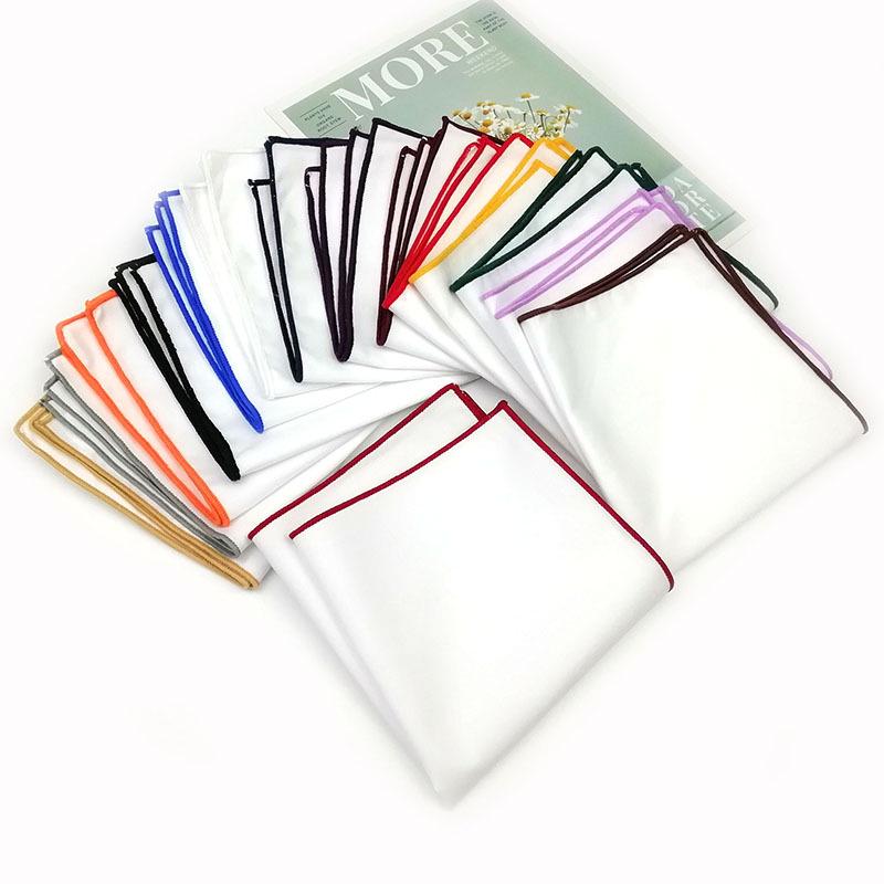 Элегантный чисто-белый хлопковый мужской нагрудный платок 23 см