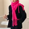 New Candy Color Wool Scarf Women's Winter Versatile Warm Imitation Cashmere Shawl Student Couple Scarf Thick