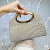 Pleated Socialite Small Bag Banquet Bag Clutch Bag Single-shoulder Crossbody Handbag Dinner Bag