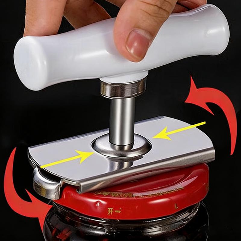 2pcs Stainless Steel Bottle Cap Opener Portable Adjustable Jar Lids Opener Labor-saving Glass Can Openers Manual Kitchen Gadgets