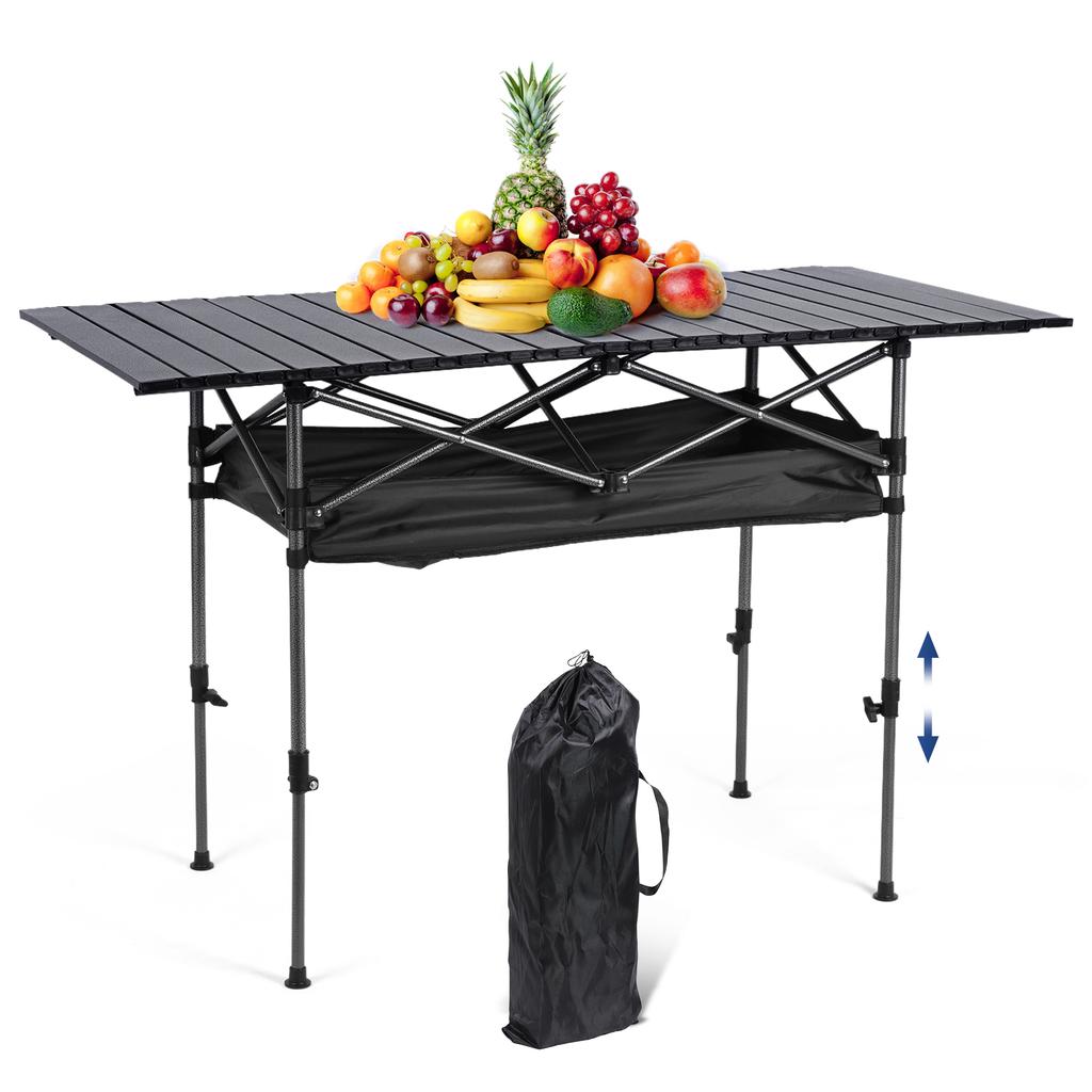 Уличный складной стол Легкий походный подъемный стол Регулируемый сворачивающийся прямоугольный стол для пикника, похода, пляжа, барбекю