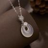 Серебряное ожерелье S925 с пряжкой-символом благословения, женское, натуральный халцедон, ключичная цепочка, ретро-подвеска, ювелирное изделие, мода