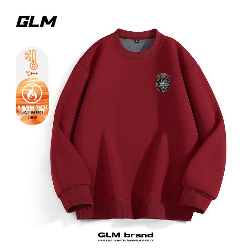 GLM Men's Sherpa Fleece Lined Crew Neck Sweatshirt