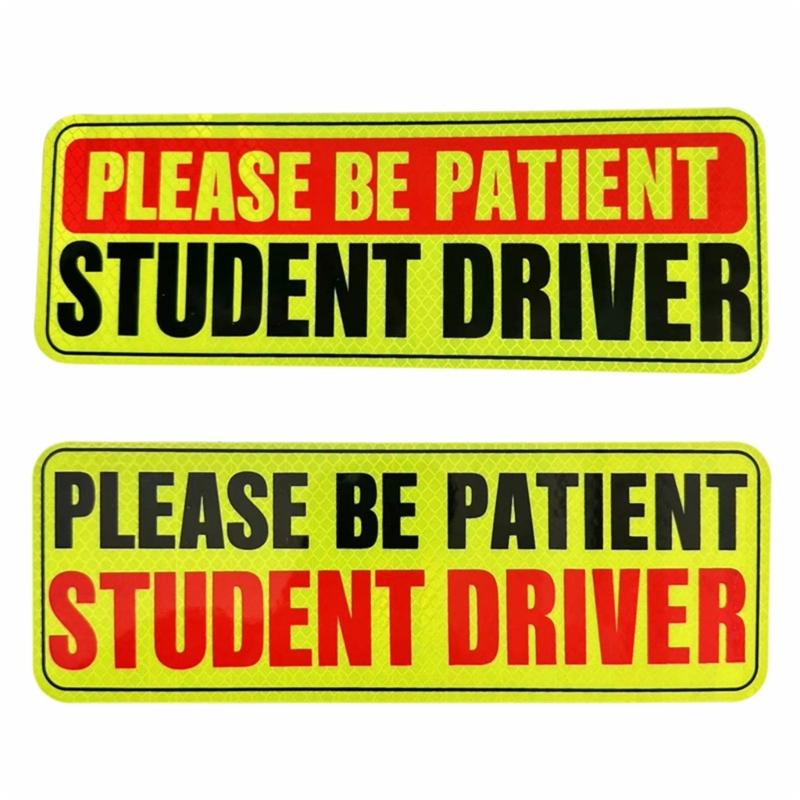 Driver Magnet Driver Bumper Magnetic Reflective Sticker for Car Please Be Patient Student Driver Magnet Reusable Signs