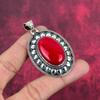 Подвеска из драгоценного камня ручной работы с красным кораллом, подвеска из стерлингового серебра 925 пробы, антикварные ювелирные изделия, для подарка на помолвку