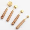 4Pcs Useful Convenient Wooden Handle Measuring Scoop Measure Spoon Scale Coffee Bartending Tool Home Supplies