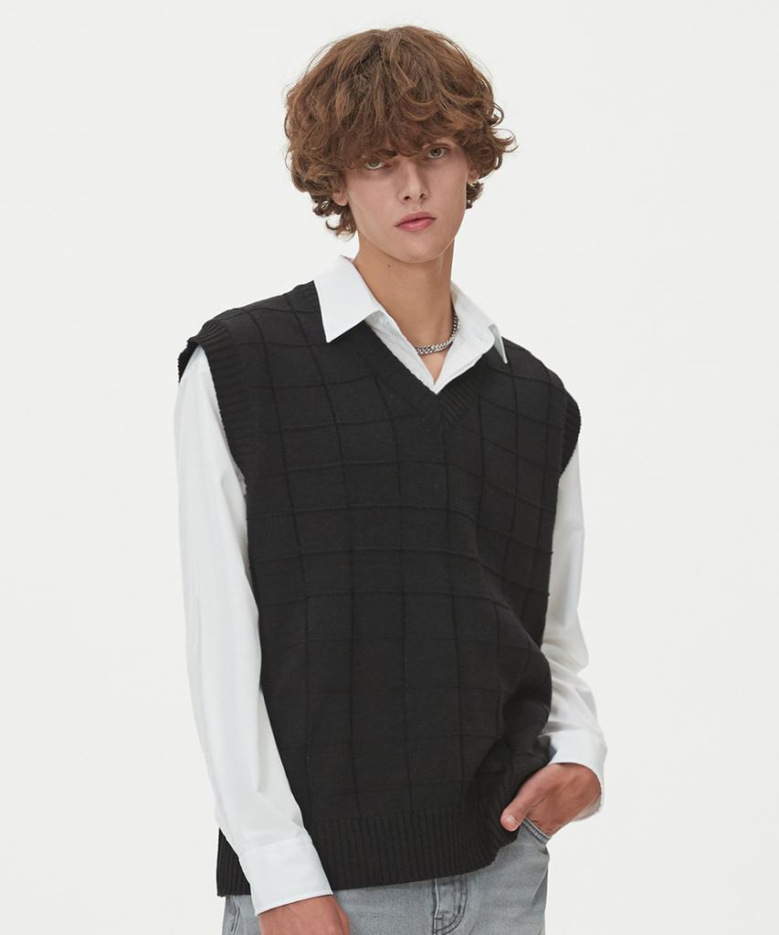 Жилет Blond9 Block Link Knit_Черный