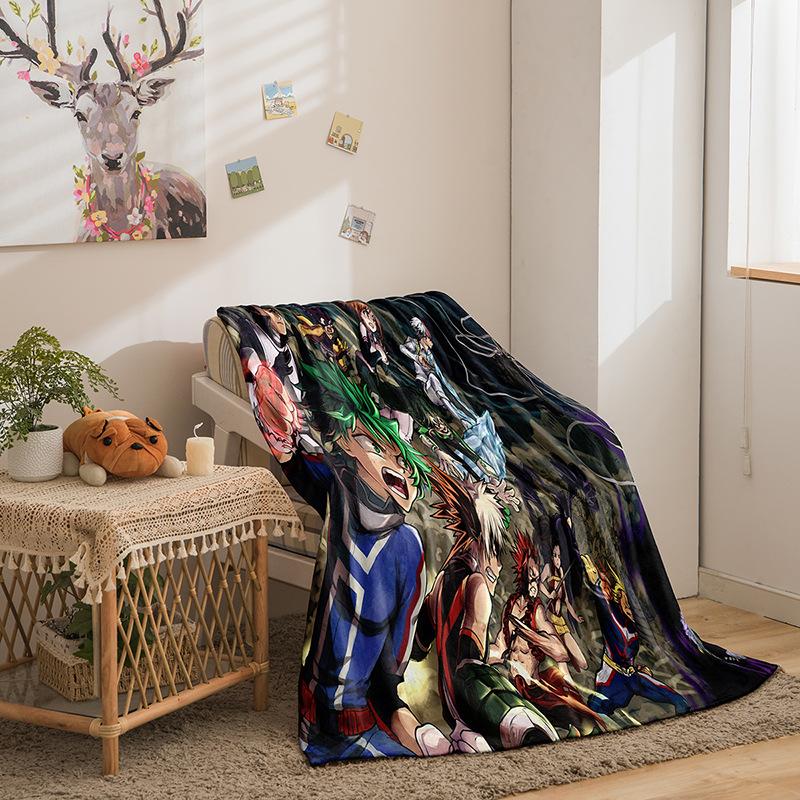 Карта Моя Геройская Академия Серия Двустороннее Фланелевое 3D Одеяло с Цифровой Печатью