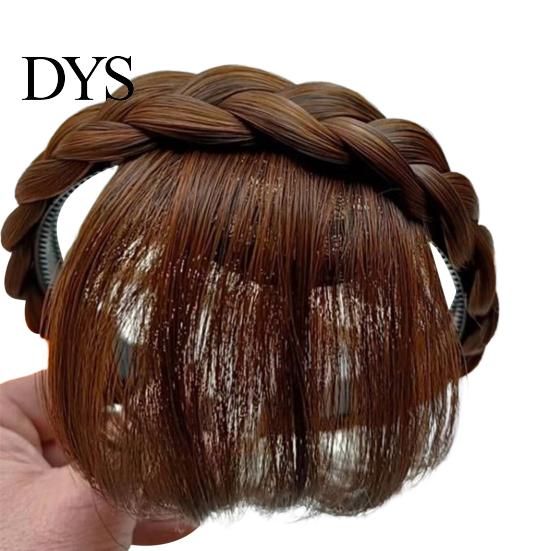 No Odor Wig Headband Realistic Braided Curled Hairpiece Bangs Decorative Natural Fake Hair Accessories