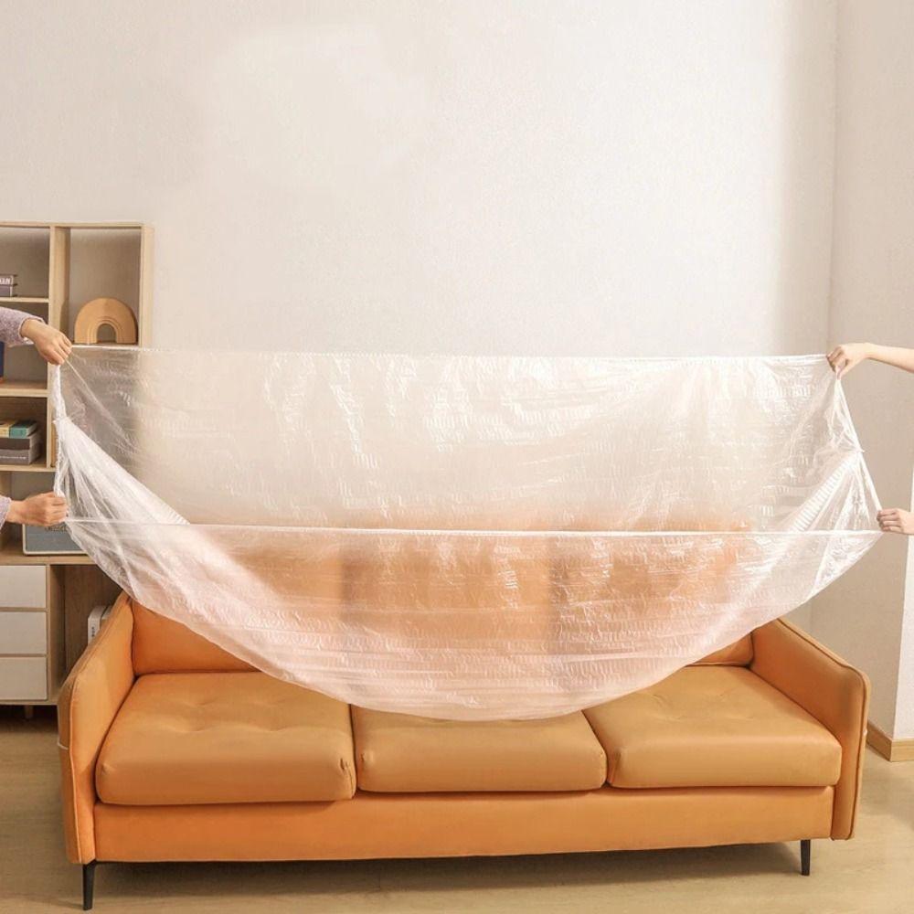 3Pcs Waterproof Disposable Bed Dust Cover Transparent Appliances Masking Film Home Use