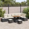 9 Piece Garden Sofa Set with Cushions Black Poly Rattan
