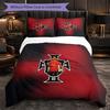 Portugal Football Pattern 3 Pieces Bedding Set Soft Microfiber Duvet Cover with Pillow Cases for Bedroom