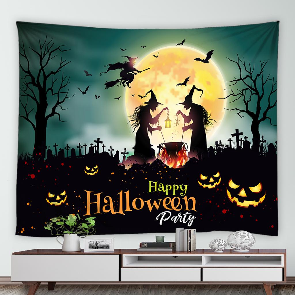 Halloween Pumpkin Head Print Tapestry Room Wall Decor Background Home Decor Nordic Living Room Bedroom Tapestry