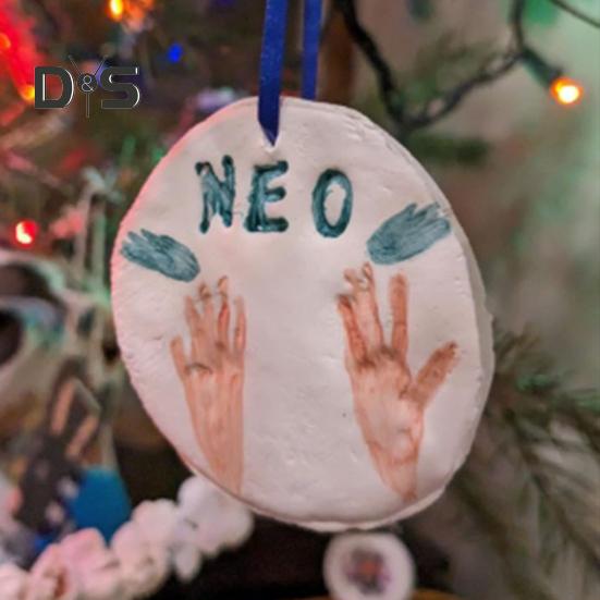 2 Pcs Dog/Cat Paw Print Kit DIY Pet Paw Print Hanging Ornament with Customization Tools And Display Stand Clay Pawprint Keepsake Kit