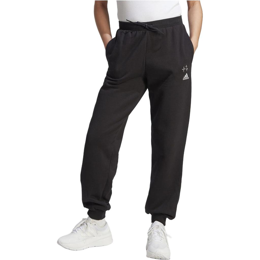 adidas Однотонные трикотажные спортивные брюки с завязками на манжетах и логотипом, женские плавки, черные IJ8769