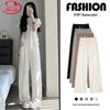 Women's High-Waist Loose Fit Straight Wide-Leg Casual Pants