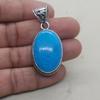 Huge Oval Cab Blue Turquoise Gemstone 925 Sterling Sillver Pendant Jewelry, Native Style Boho Designer Handmade Pendant