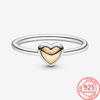 Классическое кольцо из стерлингового серебра 925 пробы, куполообразное золотое кольцо в форме сердца, обручальное кольцо для женщин, модные ювелирные изделия