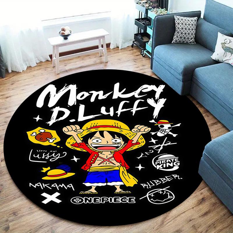 One Piece Anime Round Area Rug Carpet Rug For Living Room Bedroom Sofa Playroom Decor Nonslip Floor Mat