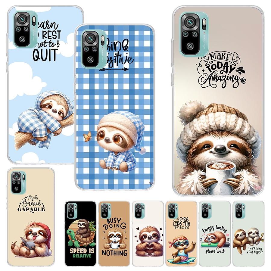 Animal Cute Cartoon Sloth Coffee Print Soft Case for Xiaomi Redmi Note 14 13 12S 11S Phone Shell 10 Pro Plus 11E 11T 12 11 10S 5