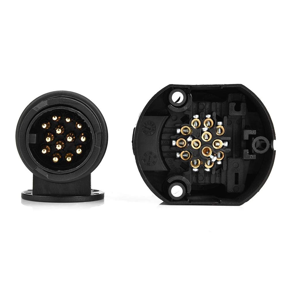 12 Volt 13 Pin Trailer Plug Socket Connector Adapter Bracket for Trailer Plug, Trailer Caravan Tow Bar