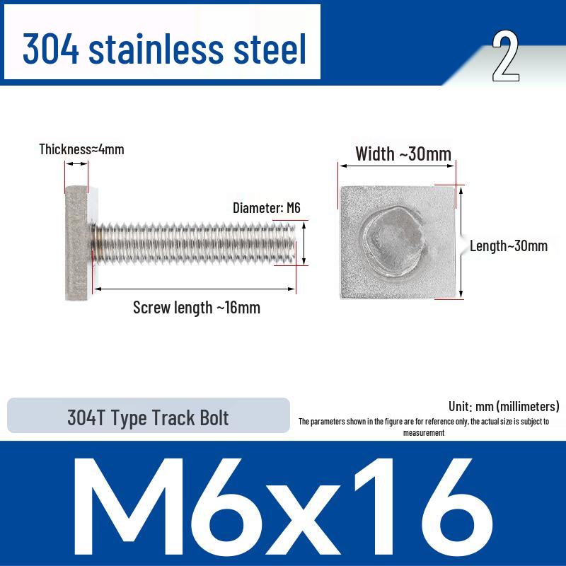 Индивидуальный Т-образный болт M6/M8 из нержавеющей стали 304 с Т-образным пазом, неправильной прямоугольной формы